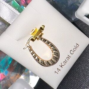 14k Gold Smash hoops